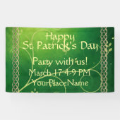 Keltische groene knoppen en bladeren spandoek (Horizontaal)