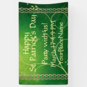 Keltische groene knoppen en bladeren spandoek (Verticaal)