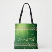 Keltische groene knoppen en bladeren tote bag (Voorkant)
