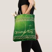 Keltische groene knoppen en bladeren tote bag (Dichtbij)