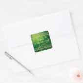 Keltische groene knoppen en bladeren vierkante sticker (Envelop)