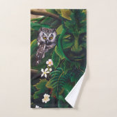 Keltische Groene Man Uil Bad Handdoek (Handdoek)