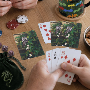 Keltische Groene Man Uil Bosgeest Fantasie Pokerkaarten