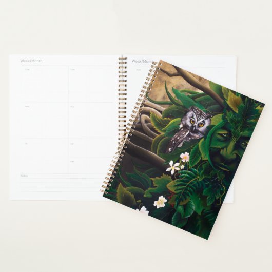 Keltische Groene Man Uil Planner (Display)