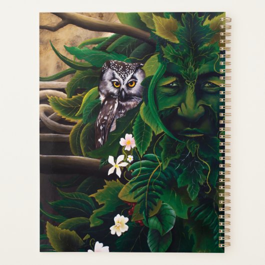 Keltische Groene Man Uil Planner (Achterkant)