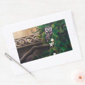 Keltische Groene Man Uil Rechthoekige Sticker (Envelop)