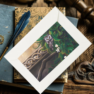 Keltische Groene Man Uil Rechthoekige Sticker