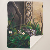 Keltische Groene Man Uil Sherpa Deken (Voorkant)