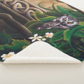 Keltische Groene Man Uil Sherpa Deken (3/4)