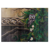 Keltische Groene Man Uil Snijplank (Voorkant)