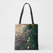Keltische Groene Man Uil Tote Bag (Voorkant)
