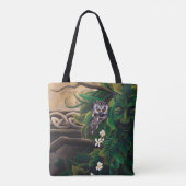Keltische Groene Man Uil Tote Bag (Achterkant)