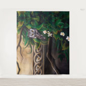 Keltische groene Man Uil Wandkleed (Voorkant)