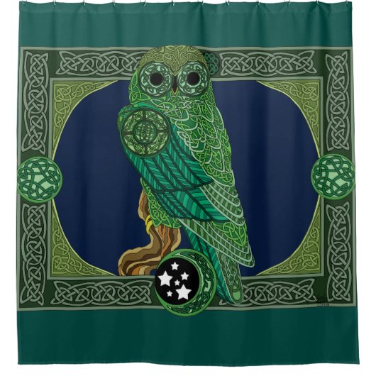 Keltische Groene Oil Douchegordijn (Voorkant)