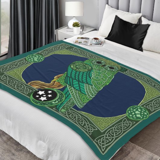 Keltische Groene Oil Fleece Deken