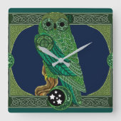 Keltische Groene Oil Vierkante Klok (Voorkant)