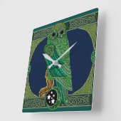 Keltische Groene Oil Vierkante Klok (Hoek)