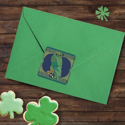 Keltische Groene Oil Vierkante Sticker