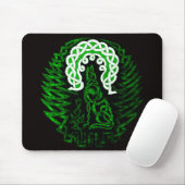 Keltische groene Wolf/maan Muismat (Met muis)