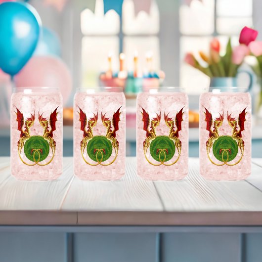 Keltische halve maan en draken blikvorm glas (Insitu (Baby Shower))