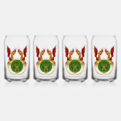 Keltische halve maan en draken blikvorm glas (Voorkant)