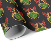 Keltische halve maan en draken cadeaupapier (Rol Hoek)