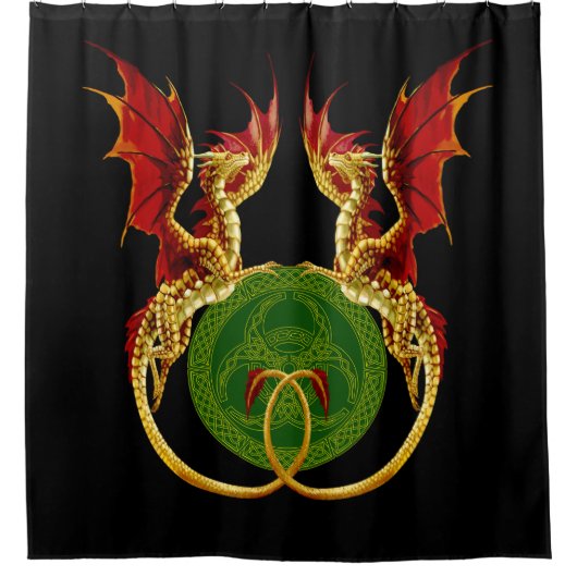 Keltische halve maan en draken douchegordijn (Voorkant)