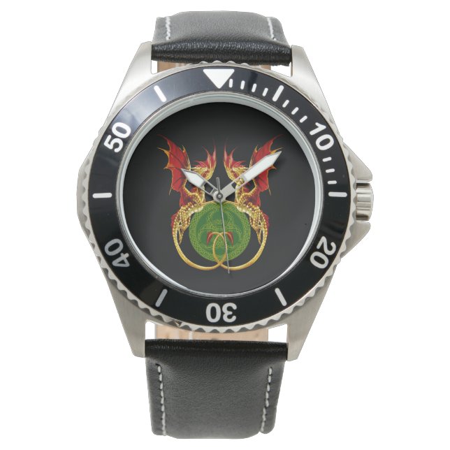 Keltische halve maan en draken horloge (Voorkant)