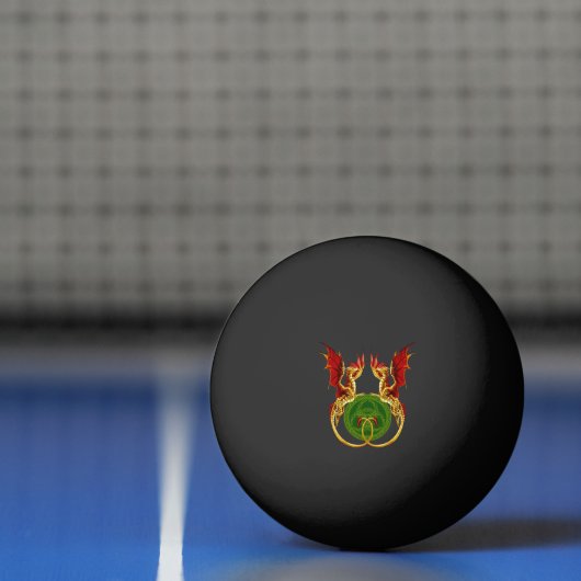Keltische halve maan en draken pingpongbal (Net)