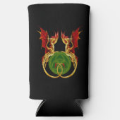 Keltische halve maan en draken seltzer blikjeskoeler (Voorkant)