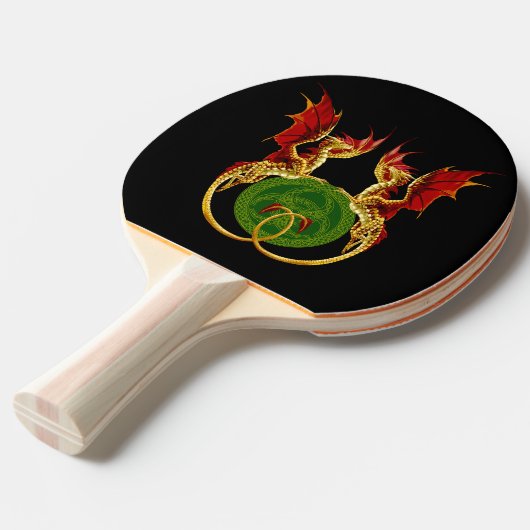 Keltische halve maan en draken tafeltennisbatje (Voorkant Gekanteld)