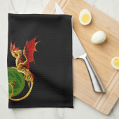 Keltische halve maan en draken theedoek (Quarter Fold)