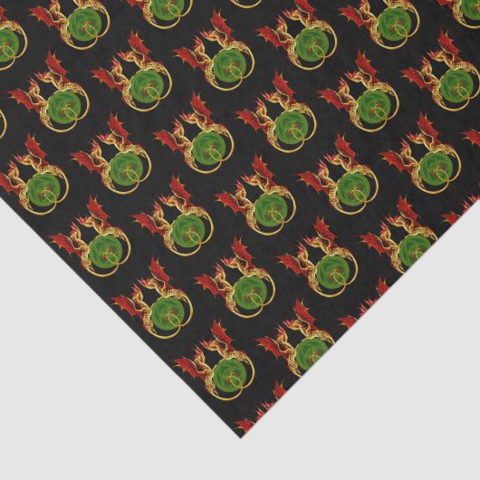 Keltische halve maan en draken tissuepapier (Detail)