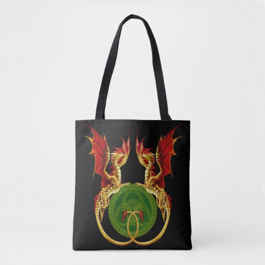 Keltische halve maan en draken tote bag (Voorkant)
