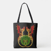 Keltische halve maan en draken tote bag (Achterkant)