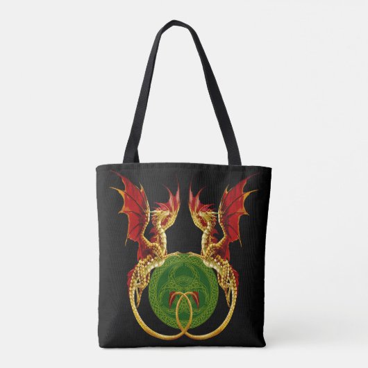 Keltische halve maan en draken tote bag (Achterkant)