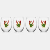 Keltische halve maan en draken wijnglas zonder voet (Voorkant)