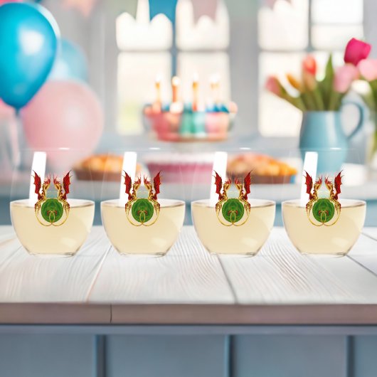 Keltische halve maan en draken wijnglas zonder voet (Insitu (Baby Shower))