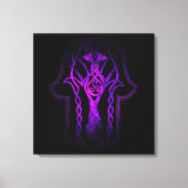 Keltische Hamsa Hand (Paarse) Canvas Afdruk (Voorkant)