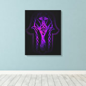 Keltische Hamsa Hand (Paarse) Canvas Afdruk (Insitu (Houten vloer))