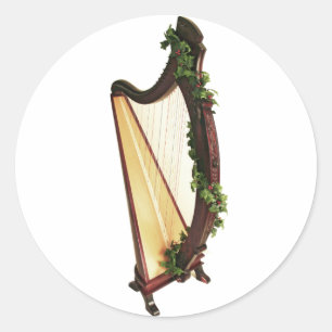 Keltische harp kerst ronde sticker