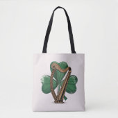 Keltische Harp Shamrock Ierse Erfgoed Tas (Voorkant)