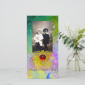 KELTISCHE HART IN PAARS, GROEN, GEEL GOUD GLINSTER FEESTDAGENKAART (Staand voorkant)