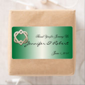 Keltische harten op groen gradiënt waterflesetiket etiket (Insitu)