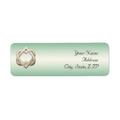 Keltische harten op groene gradiënt etiket (Voorkant)