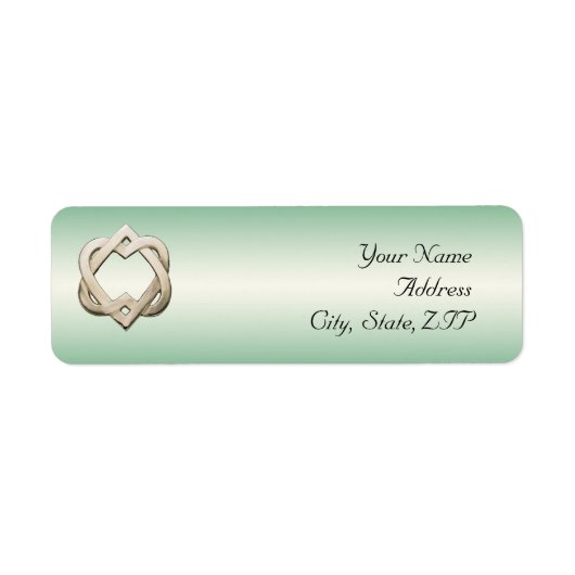 Keltische harten op groene gradiënt etiket (Voorkant)