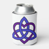 Keltische Hartknoop (Blauwe Paarse variant) Blikjeskoeler (Blikje Voorkant)