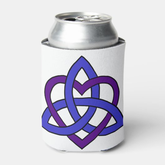 Keltische Hartknoop (Blauwe Paarse variant) Blikjeskoeler (Blikje Voorkant)