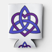 Keltische Hartknoop (Blauwe Paarse variant) Blikjeskoeler (Voorkant)