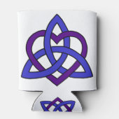 Keltische Hartknoop (Blauwe Paarse variant) Blikjeskoeler (Achterkant)